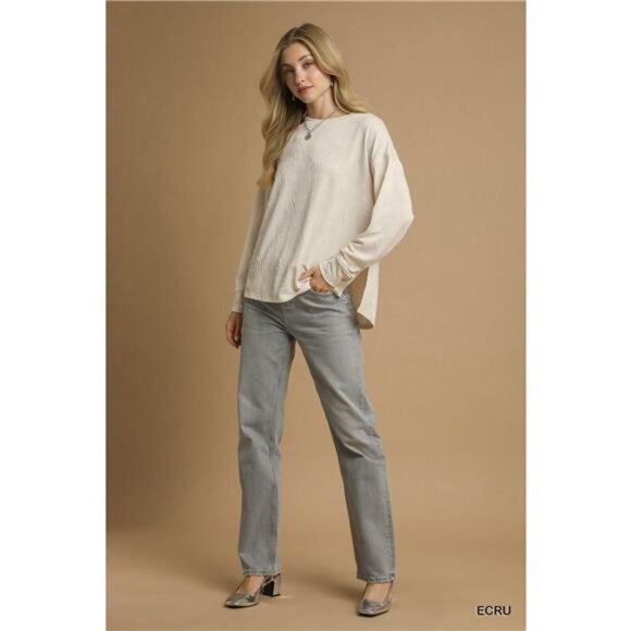 ✨NWT Umgee Textured Knit Long Sleeve Top - Picture 5 of 5